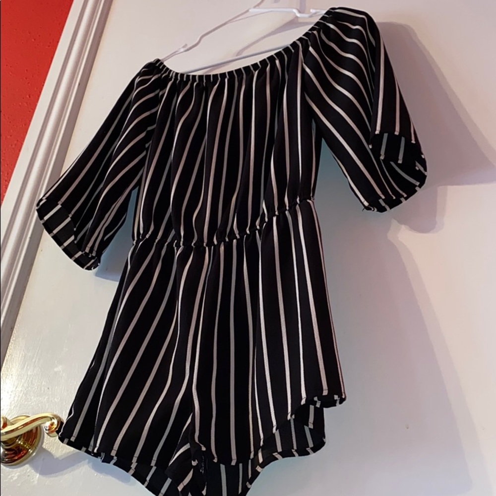 Black and white romper